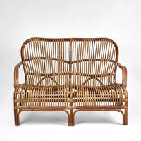 Seville Rattan Two Seater Antique Armchair