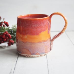 Image of Orange Ombre Handmade Pottery Mug, 10 Ounce, Made in USA