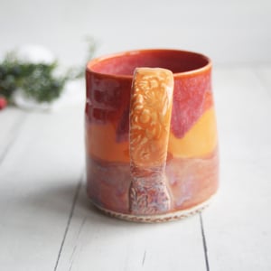 Image of Orange Ombre Handmade Pottery Mug, 10 Ounce, Made in USA