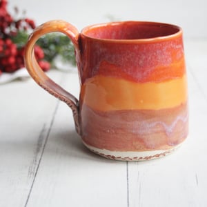 Image of Orange Ombre Handmade Pottery Mug, 10 Ounce, Made in USA