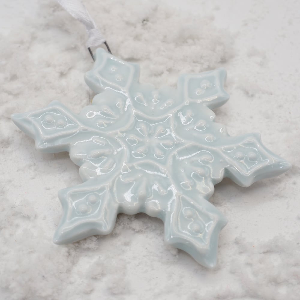 Image of Porcelain Snowflake Ornament 007