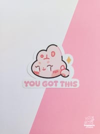 Image 1 of Adesivo Coniglio con Frase Motivazionale