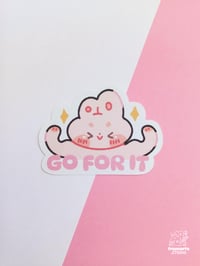 Image 1 of Adesivo Coniglio Muscoloso con frase Motivazionale