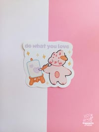 Image 1 of Adesivo Coniglio Pittore con Frase Motivazionale