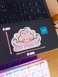 Image 3 of Adesivo Coniglio Muscoloso con frase Motivazionale