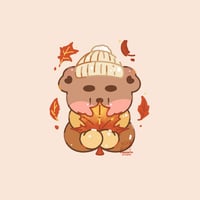 Image 4 of Adesivo Orso Foglie Autunnali