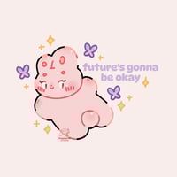 Image 3 of Adesivo Coniglio con Farfalle e Frase Motivazionale