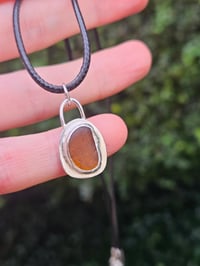 Image 5 of Mens Necklace  - Cornish Brown Seaglass 
