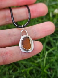 Image 2 of Mens Necklace  - Cornish Brown Seaglass 
