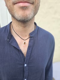 Image 3 of Mens Necklace  - Cornish Brown Seaglass 