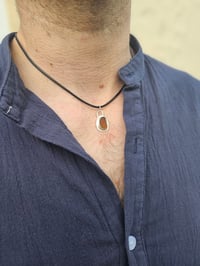 Image 1 of Mens Necklace  - Cornish Brown Seaglass 