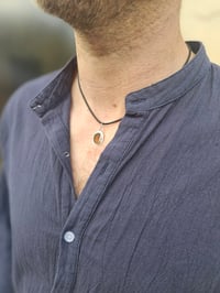 Image 6 of Mens Necklace  - Cornish Brown Seaglass 