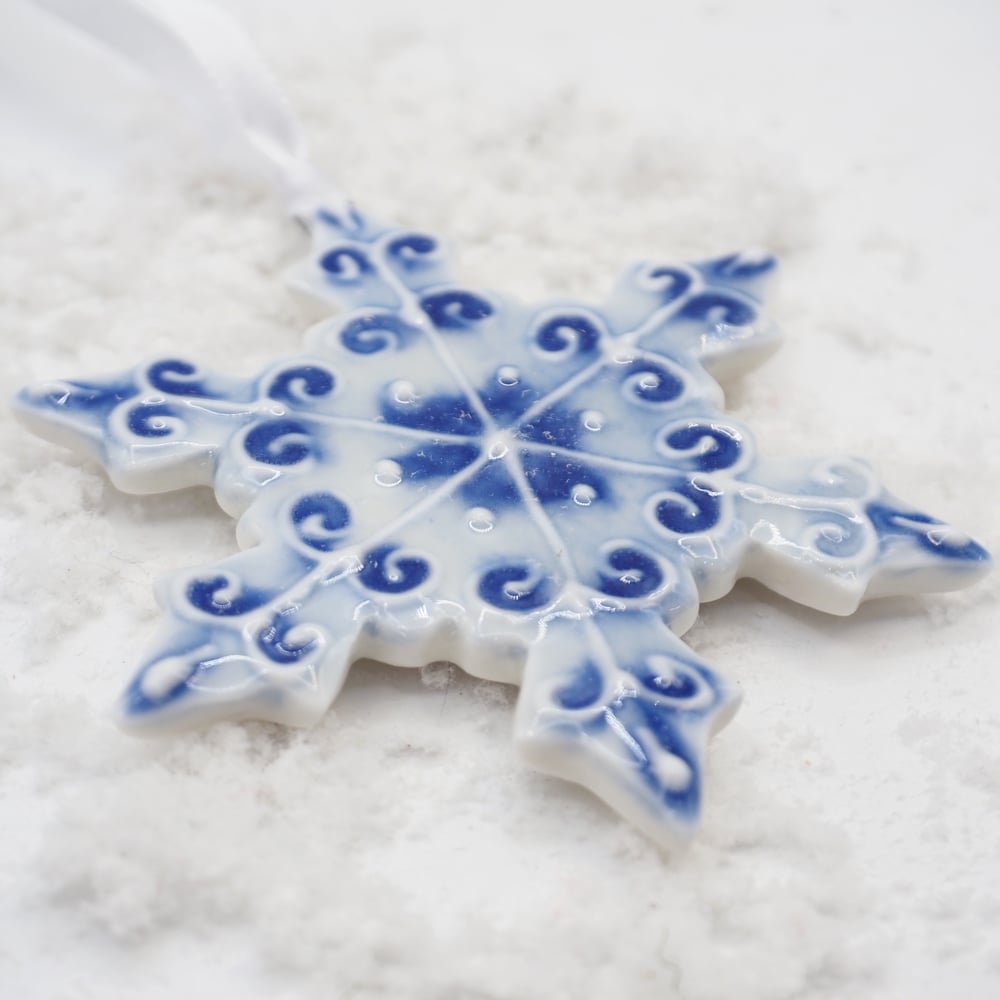 Image of Porcelain Snowflake Ornament 