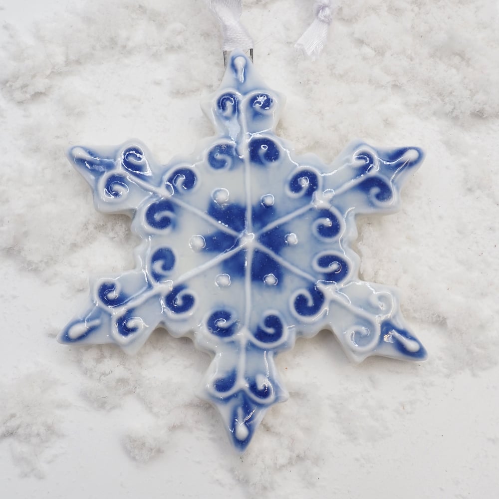 Image of Porcelain Snowflake Ornament 