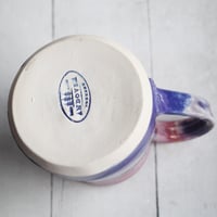 Image 9 of Gorgeous Red, Orange and Pink, Purple and White Glazed Pottery Mug, Handmade in USA