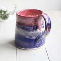 Image 7 of Gorgeous Red, Orange and Pink, Purple and White Glazed Pottery Mug, Handmade in USA