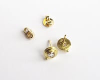 Image 5 of Wire Circle Bezel Rose Cut Diamond Earrings