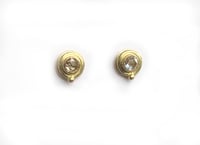 Image 2 of Wire Circle Bezel Rose Cut Diamond Earrings