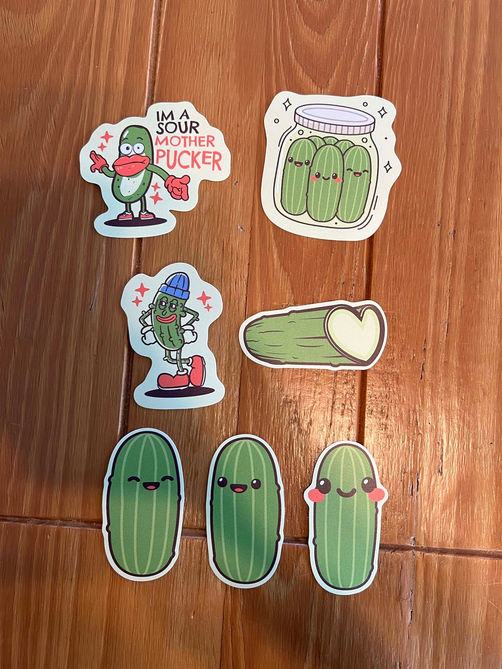 Image of Pickle Pack Sticker or Magnet - 7 Pickle Character Bundle
