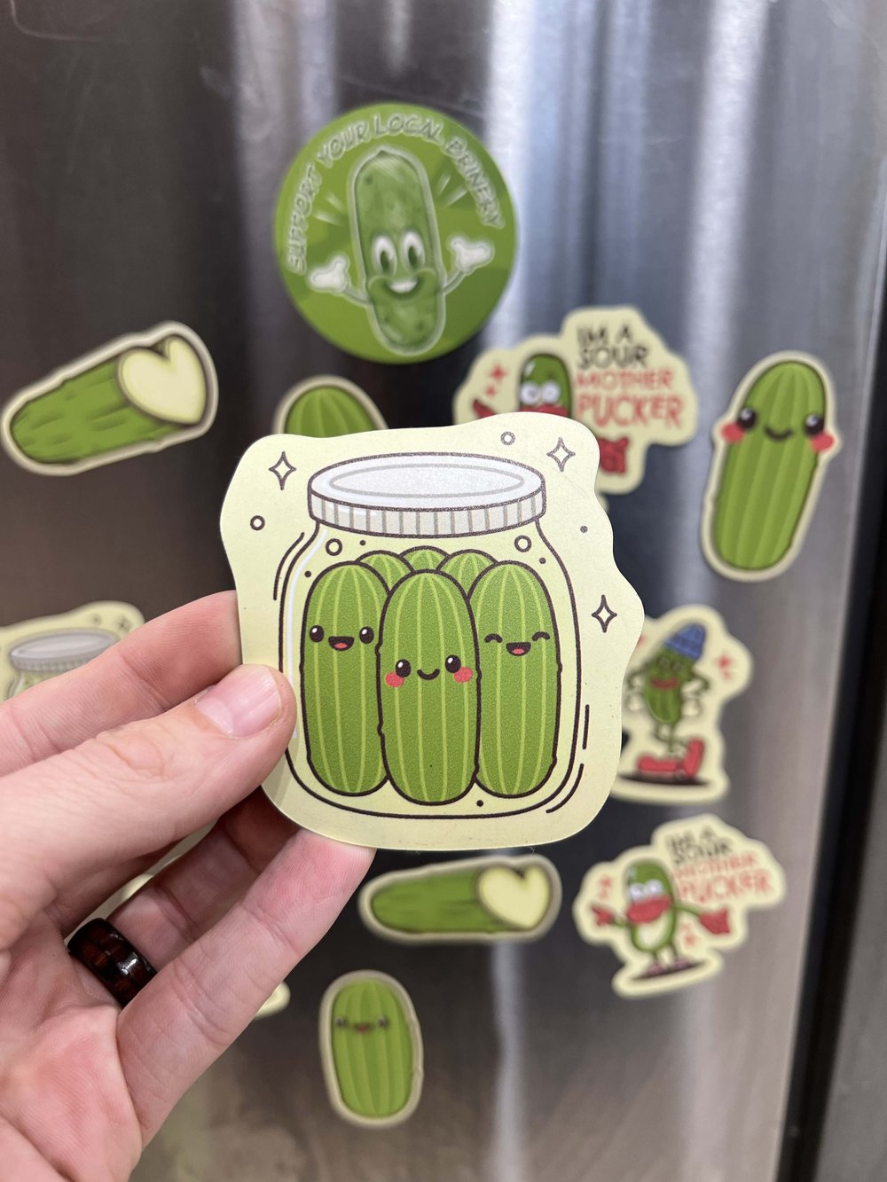Image of Pickle Pack Sticker or Magnet - 7 Pickle Character Bundle