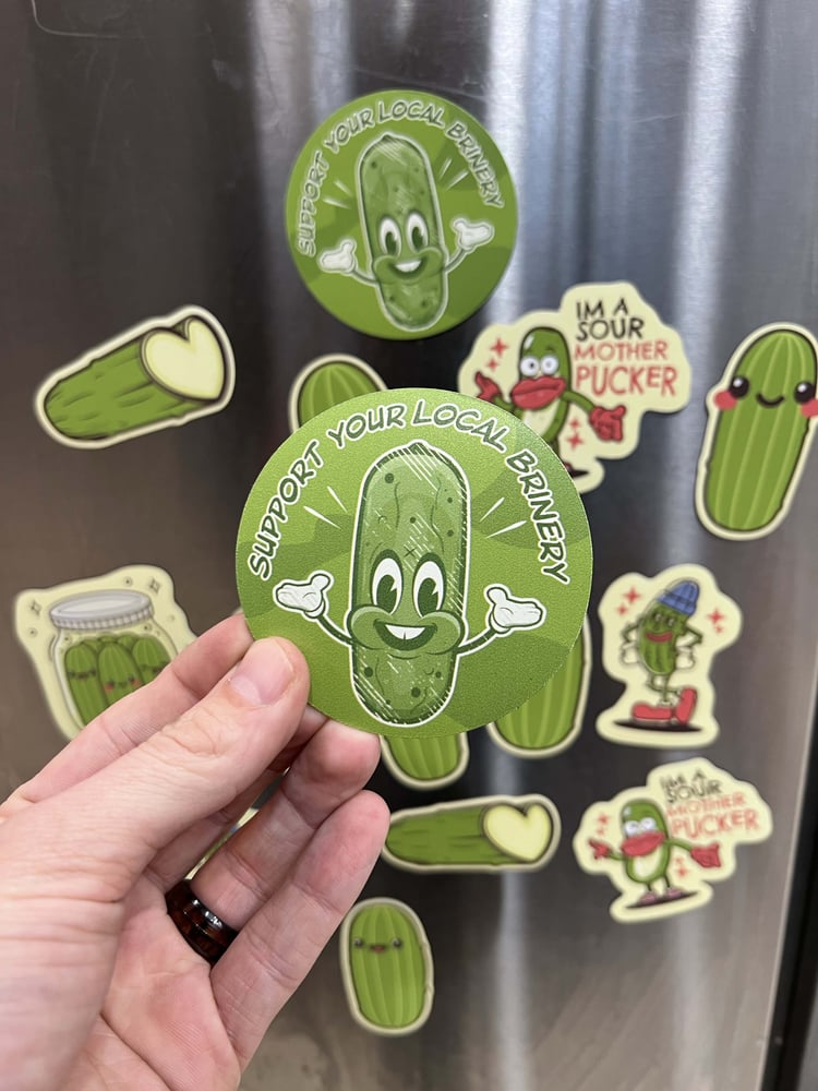 Image of Support Your Local Brinery - Round Pickle Badge