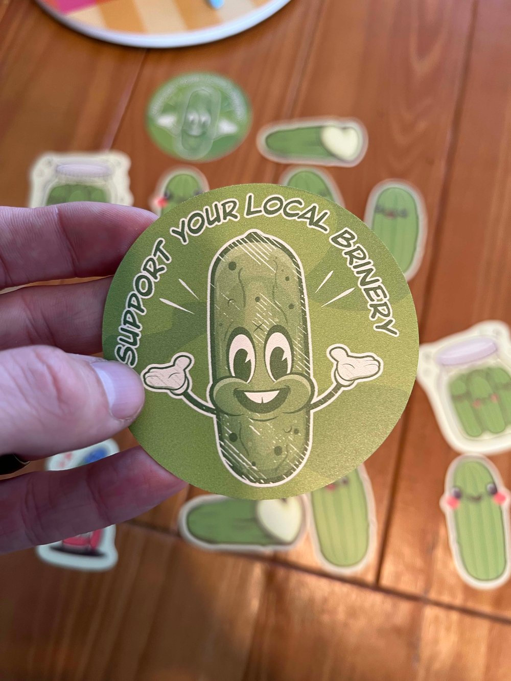 Image of Support Your Local Brinery - Round Pickle Badge