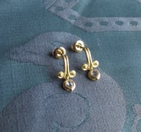 Image 3 of Scroll Rose Cut Diamond Earring