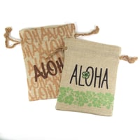 Image 1 of Burlap Bag Set (large) - "Aloha"