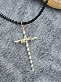 Image 7 of Made to order in 2 to 3 weeks - Mens Necklace - Sterling Silver Cross with added wire 