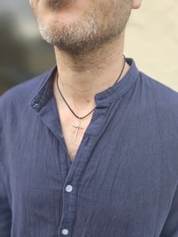 Image 5 of Made to order in 2 to 3 weeks - Mens Necklace - Sterling Silver Cross with added wire 