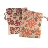 Image 1 of Burlap Bag Set (large) - "Leaf"