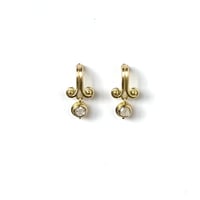 Image 1 of Scroll Rose Cut Diamond Earring