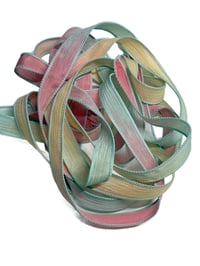 Image 4 of 1PC. BEACH CABANA 42" hand dyed wrist wrap bracelet silk ribbon//Yoga wrist wrap bracelet ribbon