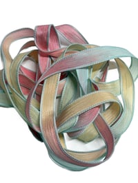 Image 5 of 1PC. BEACH CABANA 42" hand dyed wrist wrap bracelet silk ribbon//Yoga wrist wrap bracelet ribbon
