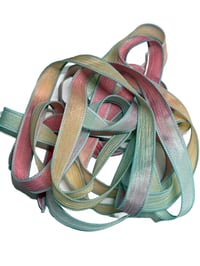 Image 2 of 1PC. BEACH CABANA 42" hand dyed wrist wrap bracelet silk ribbon//Yoga wrist wrap bracelet ribbon