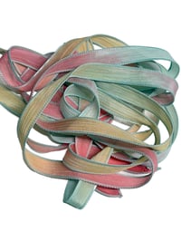 Image 6 of 1PC. BEACH CABANA 42" hand dyed wrist wrap bracelet silk ribbon//Yoga wrist wrap bracelet ribbon