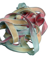 Image 7 of 1PC. BEACH CABANA 42" hand dyed wrist wrap bracelet silk ribbon//Yoga wrist wrap bracelet ribbon