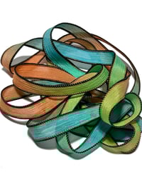 Image 7 of 1PC. TOUCAN 42" hand dyed wrist wrap bracelet silk ribbon//Yoga wrist wrap bracelet ribbon