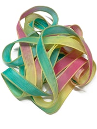 Image 3 of 1PC. LUAU 42" hand dyed wrist wrap bracelet silk ribbon//Yoga wrist wrap bracelet ribbon