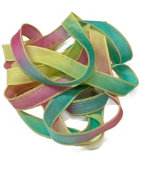 Image 6 of 1PC. LUAU 42" hand dyed wrist wrap bracelet silk ribbon//Yoga wrist wrap bracelet ribbon