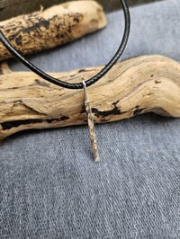 Image 6 of Mens Necklace  - Hammered Square Bar 