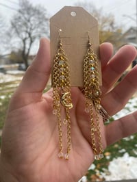 Image 2 of Moon and Peace Earrings