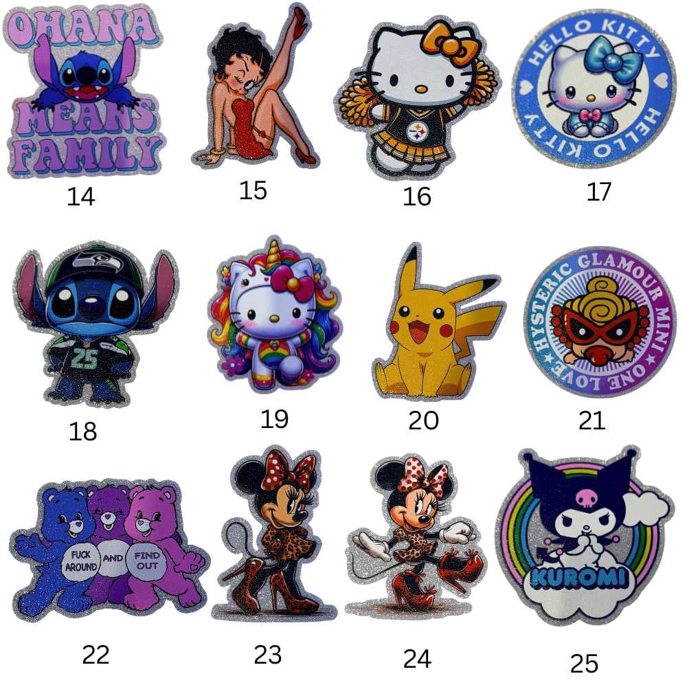 Image of UV DTF Glitter Stickers 3.5"–4" Textured Sparkly Silver Waterproof Durable Decals