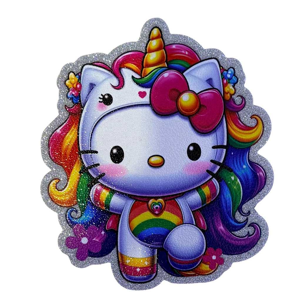 Image of UV DTF Glitter Stickers 3.5"–4" Textured Sparkly Silver Waterproof Durable Decals