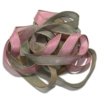 Image 3 of 1PC. OLD ROSE 42" hand dyed wrist wrap bracelet silk ribbon//Yoga wrist wrap bracelet ribbon