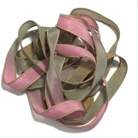 Image 7 of 1PC. OLD ROSE 42" hand dyed wrist wrap bracelet silk ribbon//Yoga wrist wrap bracelet ribbon