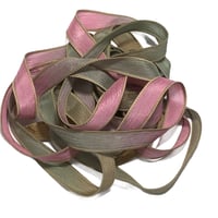 Image 9 of 1PC. OLD ROSE 42" hand dyed wrist wrap bracelet silk ribbon//Yoga wrist wrap bracelet ribbon