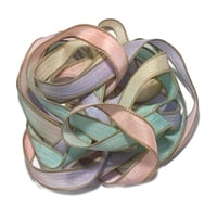 Image 3 of 1PC. DRIED FLOWERS 42" hand dyed wrist wrap bracelet silk ribbon//Yoga wrist wrap bracelet ribbon