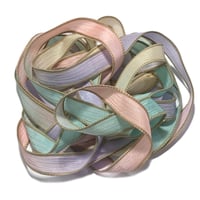 Image 4 of 1PC. DRIED FLOWERS 42" hand dyed wrist wrap bracelet silk ribbon//Yoga wrist wrap bracelet ribbon