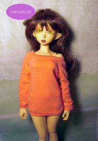 Image 1 of Handmade peach  sweatshirt for MINIFEE, slim 1/4 bjd doll 